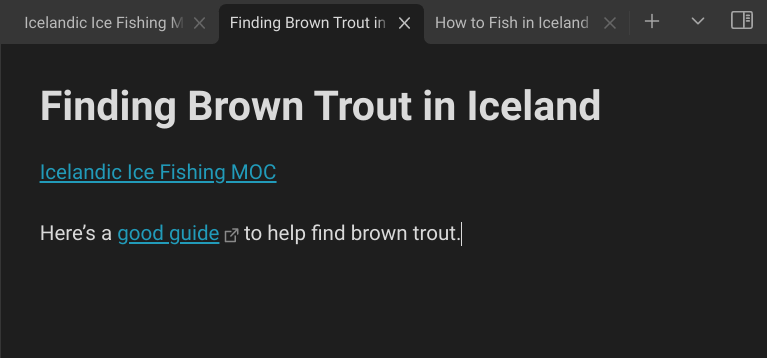 A note about Brown Trout, with a link to the MOC.