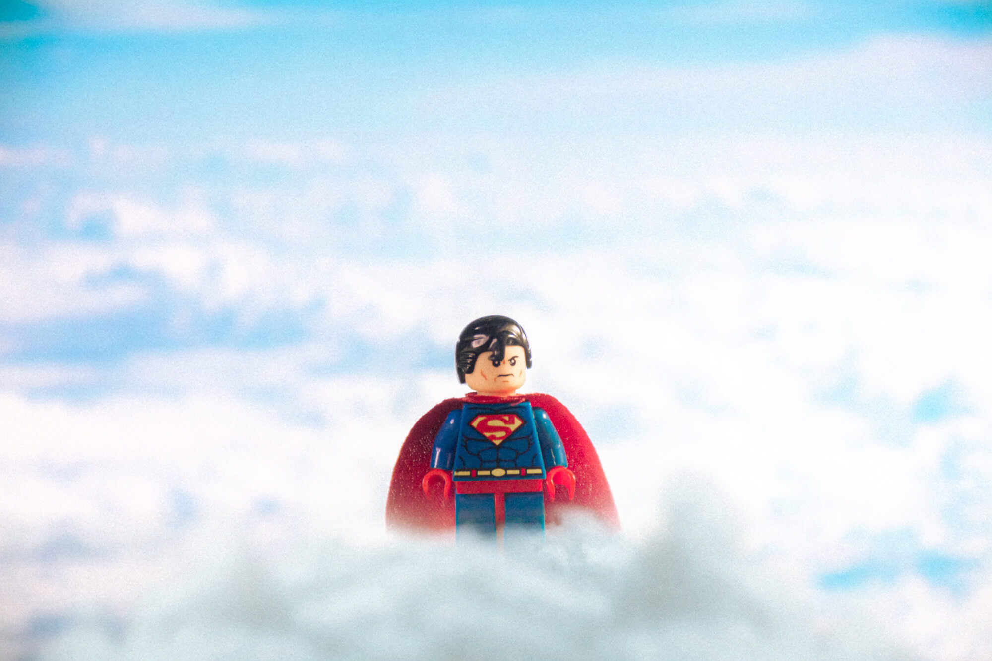 Superman just chillin' in the clouds.